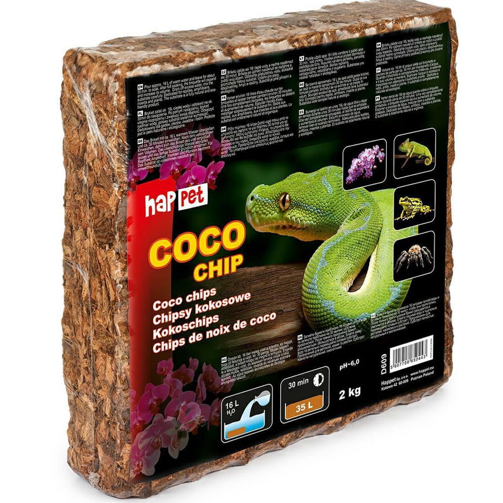 Happet Podłoże kokosowe do terrarium - chipsy 2kg / 36L